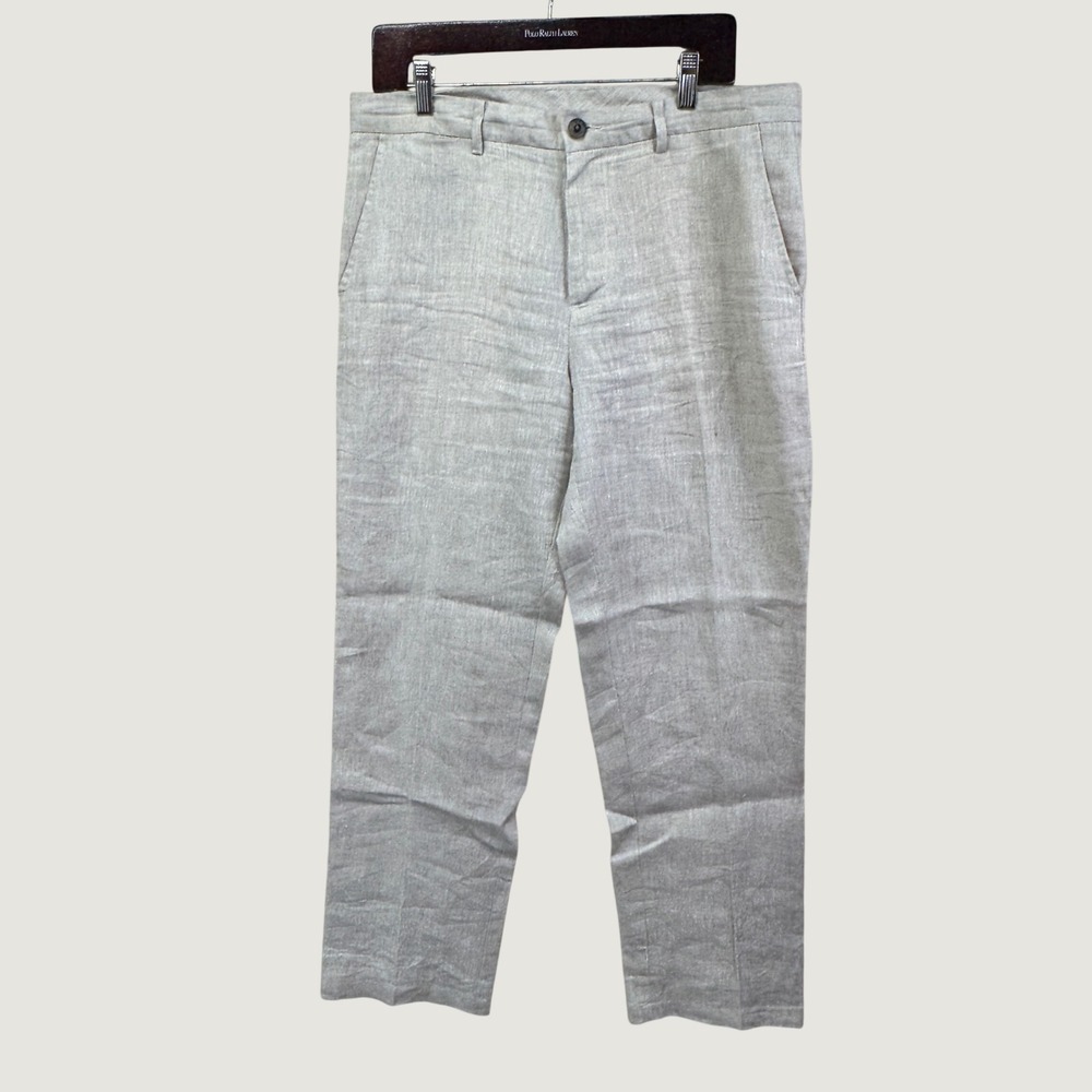 Tasso Elba Island Linen Pants 32x30 Beige Coastal Beach Summer Trousers